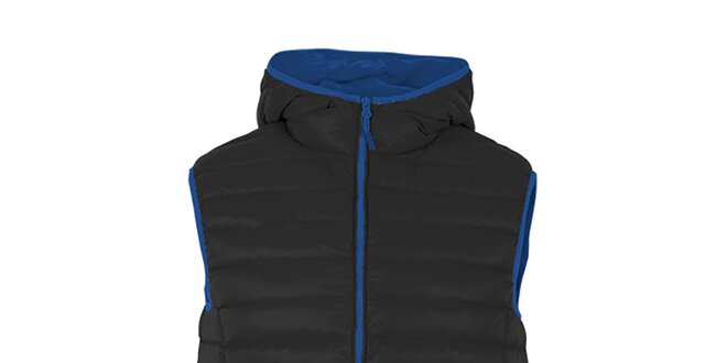 Pánská péřová vesta Furco - černá s modrými prvky