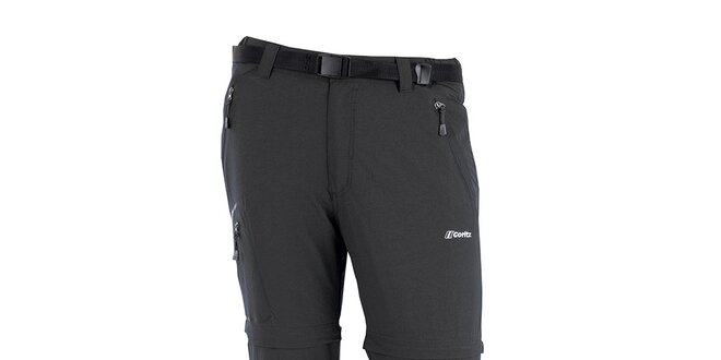 Pánské tmavě šedé kalhoty s odepínacími nohavicemi Goritz