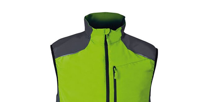 Zelená běžecká vesta s šedými prvky Furco