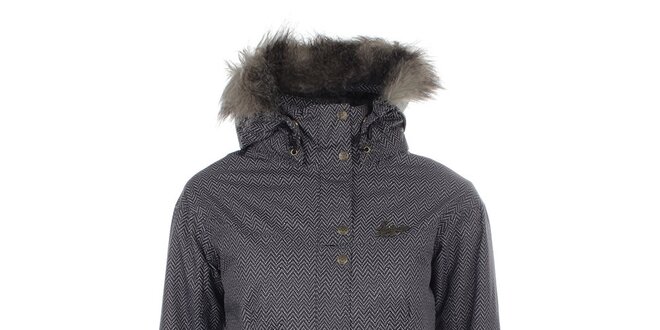 Dámská vzorovaná zimní bunda s kožíškem Fundango