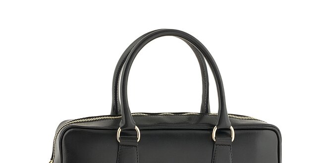 Dámská černá kožená kabelka obdélníkového tvaru Tina Panicucci