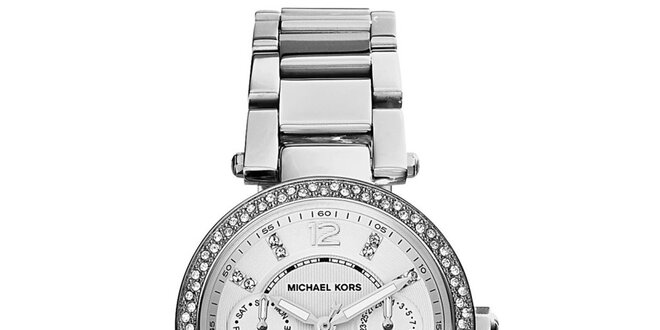 Dámské hodinky z nerezové oceli s malými krystaly Michael Kors