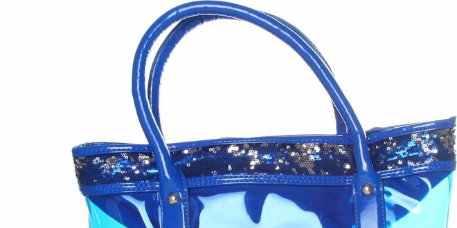 Dámská zářivě modrá transparentní kabelka Roccobarocco