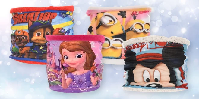 Dětské nákrčníky: Mimoni, Mickey i Tlapková Patrola