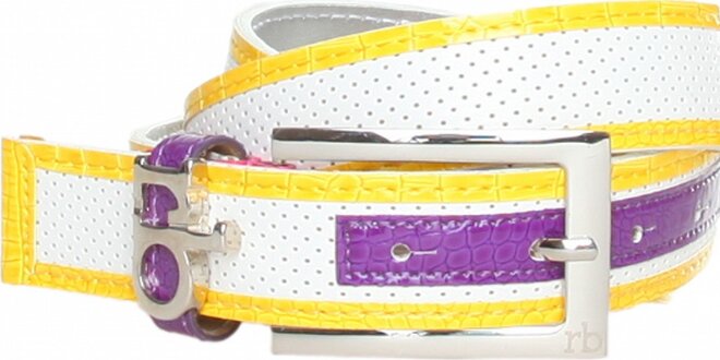Dámský bílý pásek Roccobarocco s barevnými detaily
