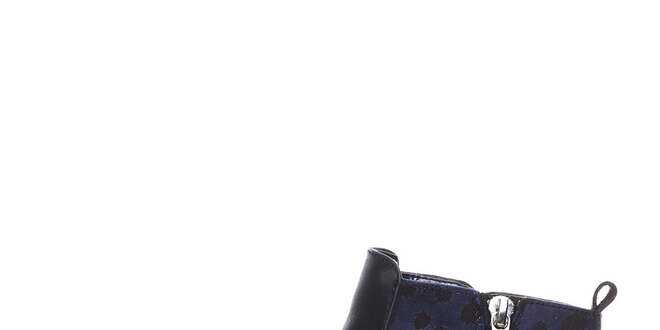 Dámské černé kotníkové boty s modrými detaily Desigual