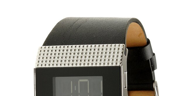 Dámské černé ocelové digitální hodinky Royal London