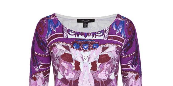 Dámský fialový svetr s elegantním vzorem Imagini