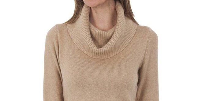 Dámský béžový svetr s límcem Tommy Hilfiger