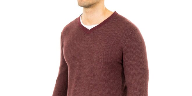 Pánský svetr v kaštanovém odstínu Tommy Hilfiger