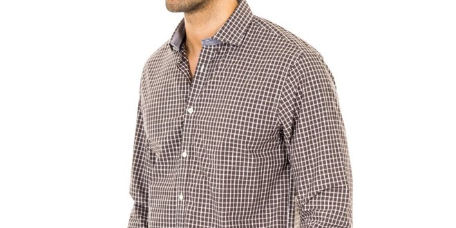 Pánská hnědě kostkovaná košile Tommy Hilfiger