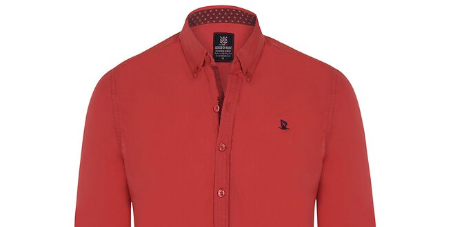 Pánská červená košile s kontrastními detaily Giorgio di Mare