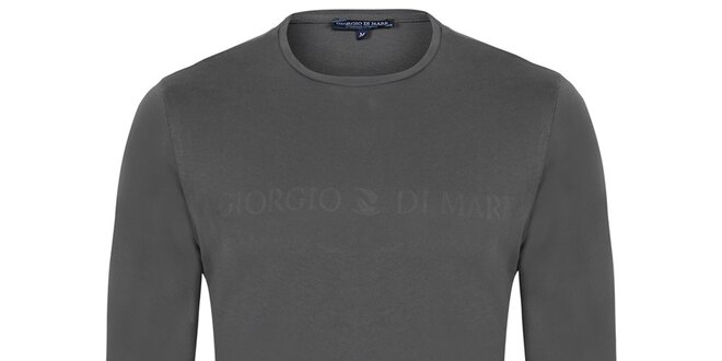 Pánské antracitové tričko s dlouhým rukávem Giorgio di Mare