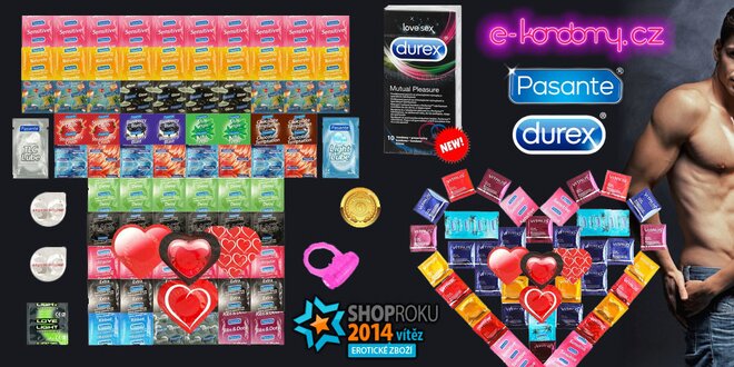 Valentýnské balíčky až 84 kondomů Durex a dalších značek