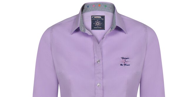 Dámská košile s dlouhým rukávem v barvě lila Giorgio Di Mare