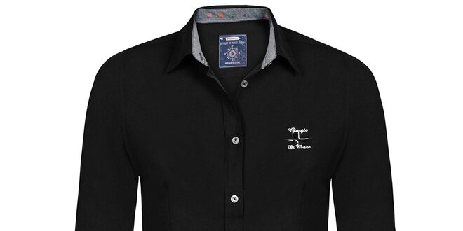 Dámská černá košile s výšivkou Giorgio di Mare
