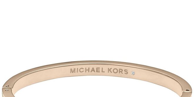 Dámský ocelový náramek s krystalky Michael Kors - růžově zlatá barva