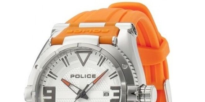 Pánské hodinky Police RAPTOR oranžový řemínek