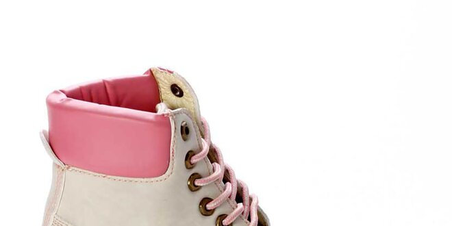Dámské šněrovací kotníkové boty s růžovými prvky Destroy