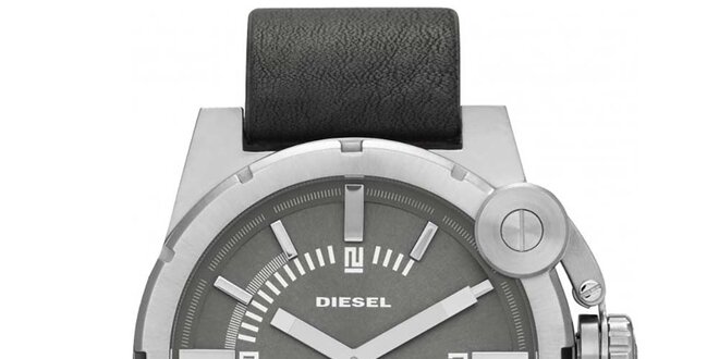 Pánské ocelové hodinky s černým páskem Diesel