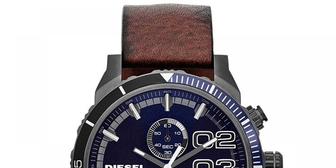 Pánské ocelové hodinky s modrým ciferníkem Diesel