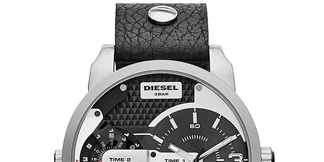 Pánské stříbrno-černé hodinky Diesel