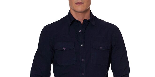 Pánská tmavě modrá košile s kapsami Paul Stragas