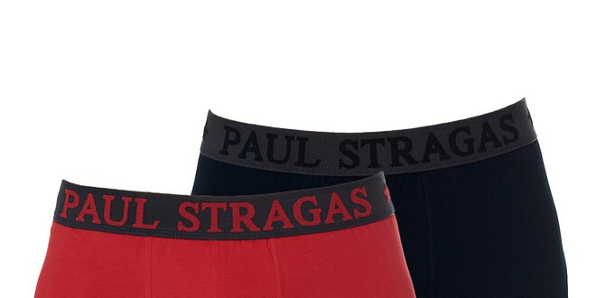 Set černých a červených pánských boxerek Paul Stragas