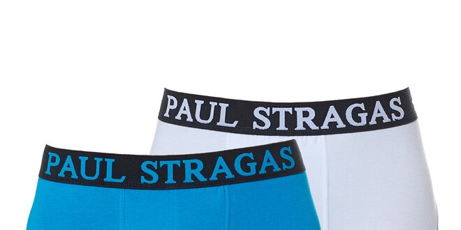 Set bílých a tyrkysových pánských boxerek Paul Stragas