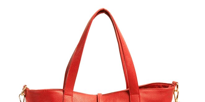 Dámská červená kožená kabelka Joana and Paola