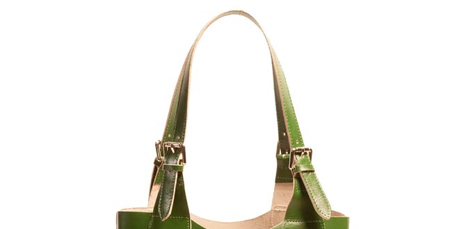 Dámská kožená kabelka v zelené barvě Joana and Paola