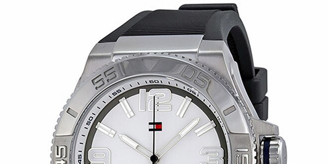 Pánské hodinky s černým páskem Tommy Hilfiger