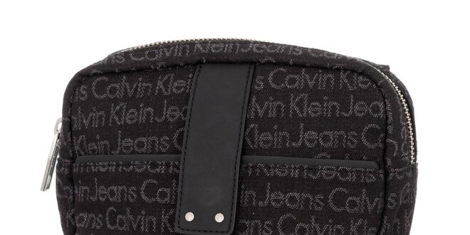 Pánská tmavě hnědá taška s nápisy Calvin Klein Jeans