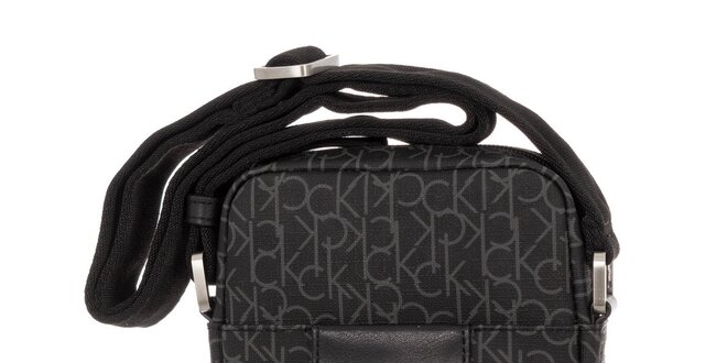 Pánská antracitová vzorovaná taška přes rameno Calvin Klein
