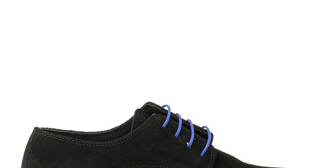 Pánské černé boty s modrou podrážkou Crash Shoes