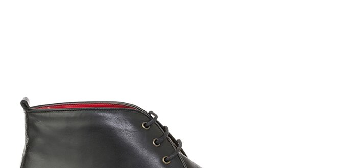 Pánské kožené černé kotníkové boty Crash Shoes