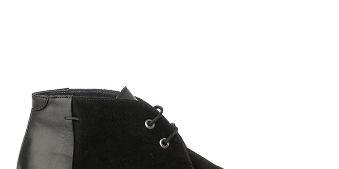 Pánské černé boty s lesklou patou Crash Shoes