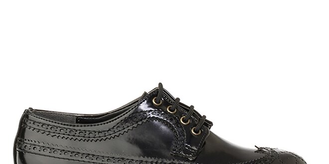 Dámské černé boty s perforací Crash Shoes - lesklé