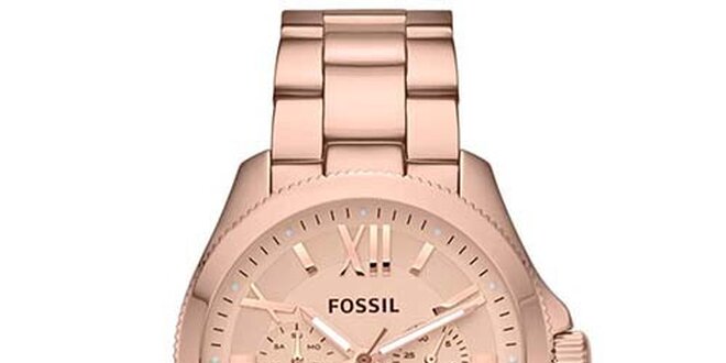 Dámské ocelové hodinky v barvě růžového zlata Fossil