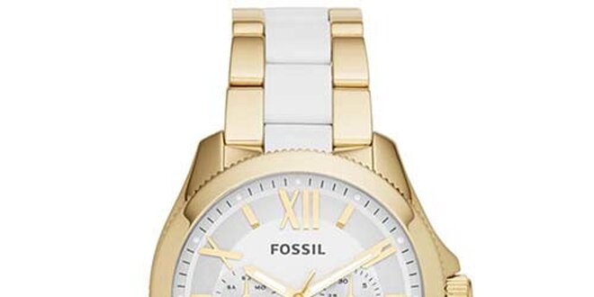 Dámské hodinky ve zlato-bílé barvě Fossil