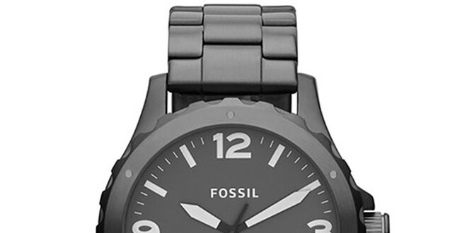 Pánské tmavě šedé hodinky z nerezové oceli Fossil