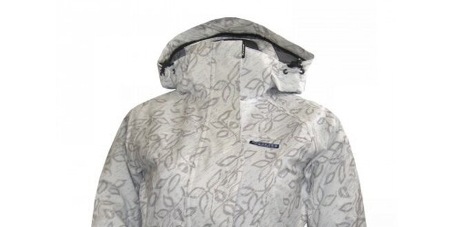 Dámská bílá lyžařská bunda s šedým potiskem Envy