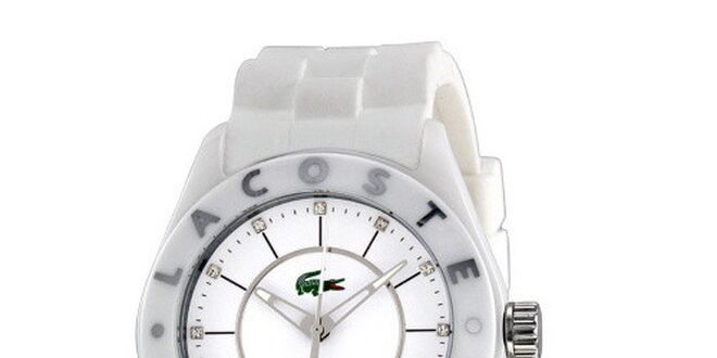Dámské bílé hodinky se silikonovým páskem Lacoste