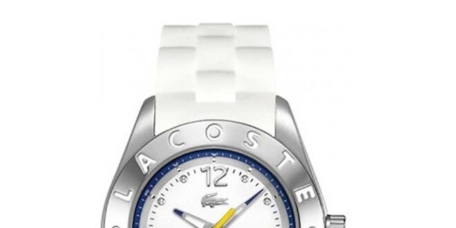 Dámské analogové hodinky s bílým páskem Lacoste