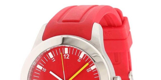 Pánské hodinky s červeným páskem Lacoste