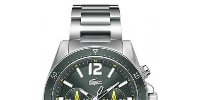 Pánské hodinky ve stříbrné barvě s tmavým ciferníkem Lacoste