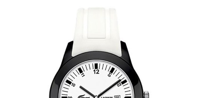 Pánské hodinky s bílým páskem Lacoste