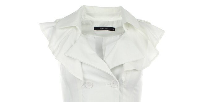Dámská bílá vesta s volánky Dislay DY Design