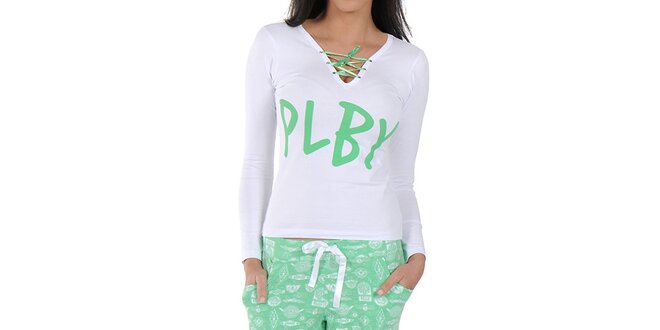 Dámské bílo-mentolové pyžamo Playboy