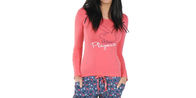 Dámské pyžamo s korálovým tričkem Playboy